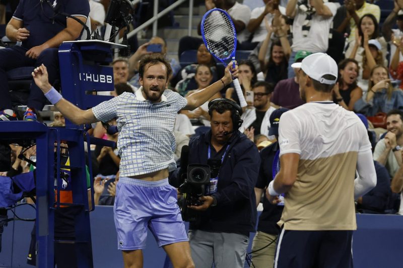 Enraged Medvedev upset in chaotic US Open match